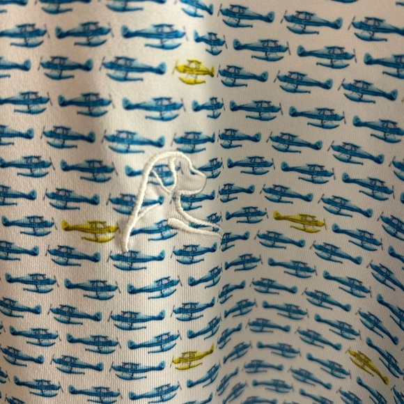 Rhoback Men’s Performance Polo Shirt – Seaplane Print, Size XXL - Picture 2 of 3